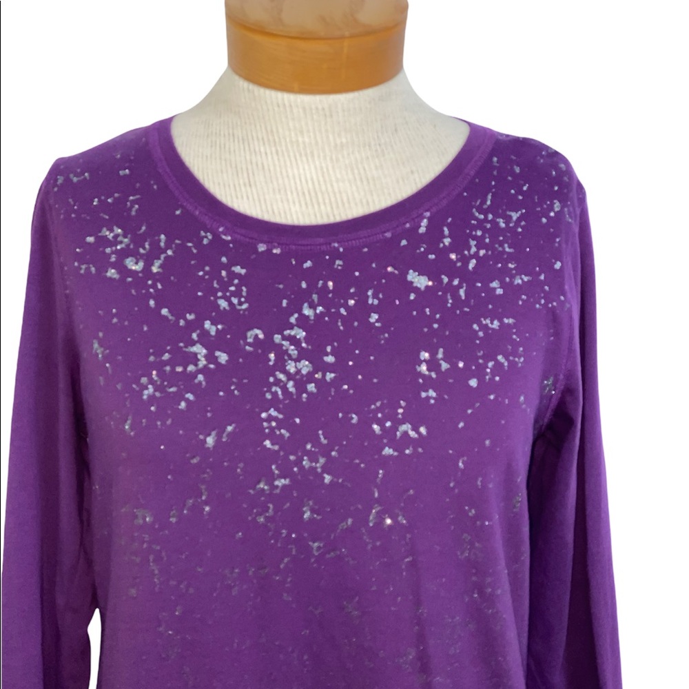 TEK GEAR Long Sleeve Purple with Silver L